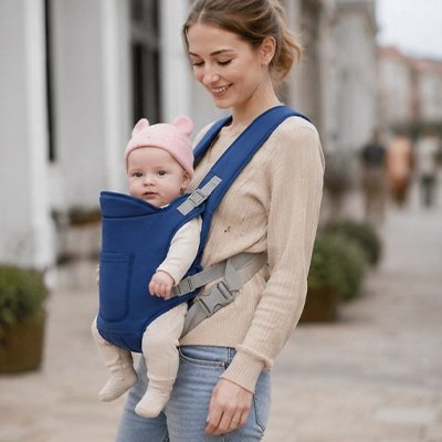 Porte bebe bleu maman promene bebe
