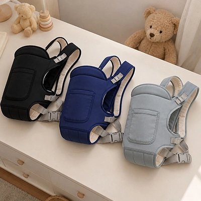 Porte bebe noir gris bleu